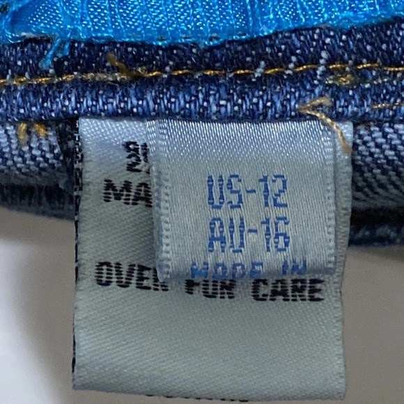 Apres Velo Denim Skirt Bicycle Patchwork Mini Low Rise Bicycle Size 12 - Picture 13 of 14
